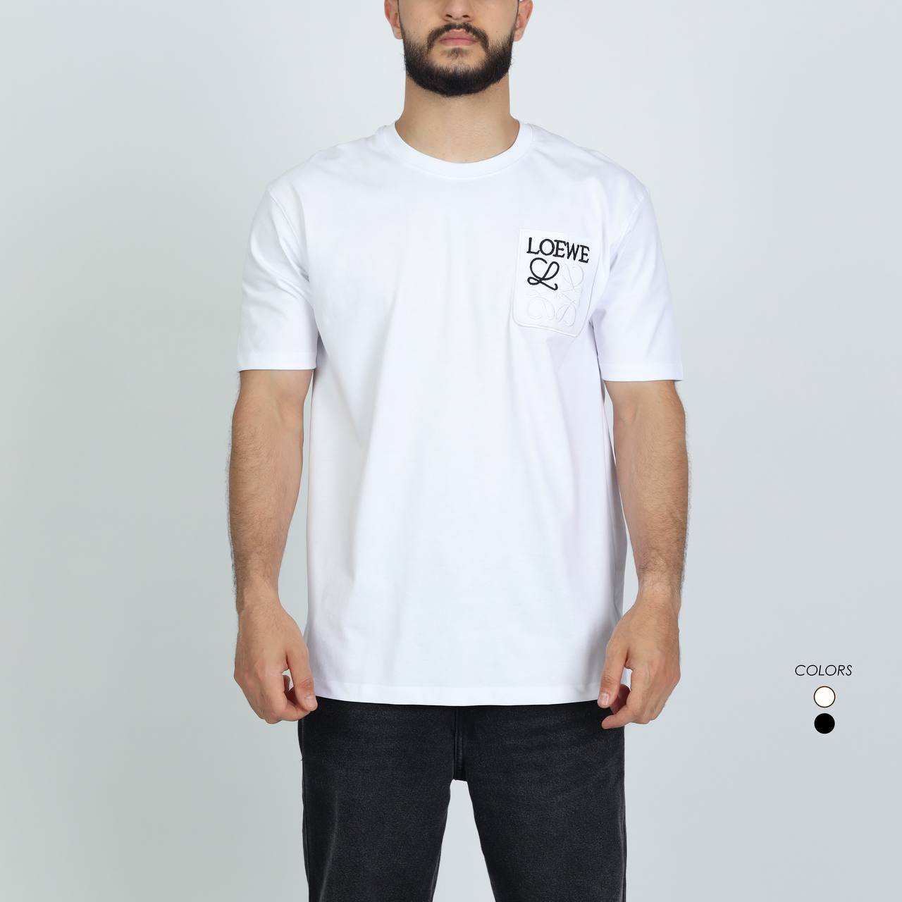 LOEWE ロゴ入り ホワイト Tシャツ L LOEWE - Logo-Embroidered Cotton-Jersey T-Shirt - White Loewe